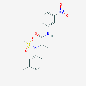 molecular formula C18H21N3O5S B4229081 N~2~-(3,4-dimethylphenyl)-N~2~-(methylsulfonyl)-N~1~-(3-nitrophenyl)alaninamide 