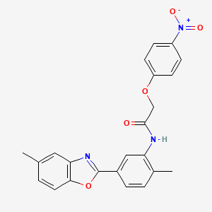 molecular formula C23H19N3O5 B4229084 N-[2-methyl-5-(5-methyl-1,3-benzoxazol-2-yl)phenyl]-2-(4-nitrophenoxy)acetamide 