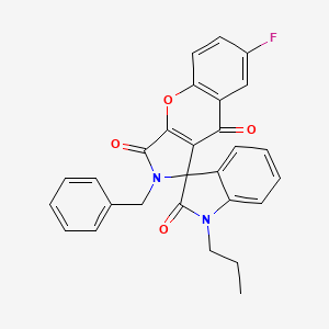 molecular formula C28H21FN2O4 B4229101 2-benzyl-7-fluoro-1'-propyl-2H-spiro[chromeno[2,3-c]pyrrole-1,3'-indole]-2',3,9(1'H)-trione 