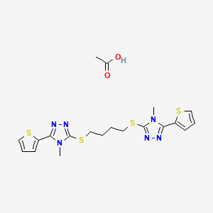 molecular formula C20H24N6O2S4 B4229102 3,3'-[1,4-butanediylbis(thio)]bis[4-methyl-5-(2-thienyl)-4H-1,2,4-triazole] acetate 