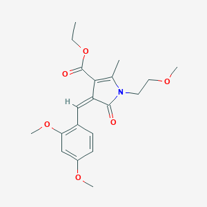 molecular formula C20H25NO6 B422911 ethyl (4Z)-4-[(2,4-dimethoxyphenyl)methylidene]-1-(2-methoxyethyl)-2-methyl-5-oxopyrrole-3-carboxylate CAS No. 369399-07-5