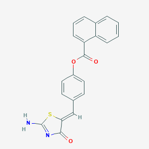 molecular formula C21H14N2O3S B422913 4-[(2-Imino-4-oxo-1,3-thiazolidin-5-ylidene)methyl]phenyl 1-naphthoate 