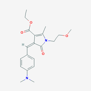 molecular formula C20H26N2O4 B422914 ethyl (4Z)-4-[4-(dimethylamino)benzylidene]-1-(2-methoxyethyl)-2-methyl-5-oxo-4,5-dihydro-1H-pyrrole-3-carboxylate 