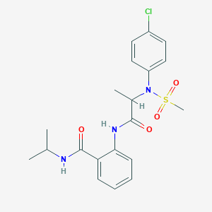 molecular formula C20H24ClN3O4S B4229146 2-{[N-(4-chlorophenyl)-N-(methylsulfonyl)alanyl]amino}-N-isopropylbenzamide 