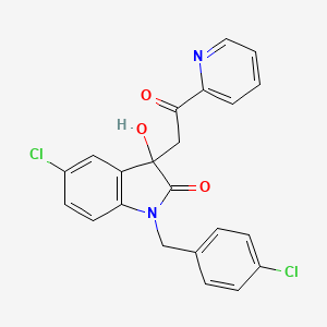 5-chloro-1-(4-chlorobenzyl)-3-hydroxy-3-[2-oxo-2-(2-pyridinyl)ethyl]-1,3-dihydro-2H-indol-2-one