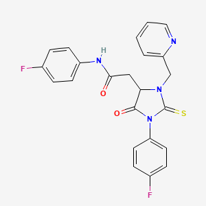 N-(4-fluorophenyl)-2-[1-(4-fluorophenyl)-5-oxo-3-(2-pyridinylmethyl)-2-thioxo-4-imidazolidinyl]acetamide