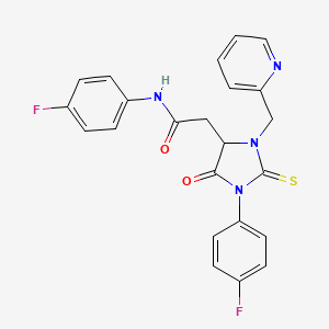 molecular formula C23H18F2N4O2S B4229184 N-(4-fluorophenyl)-2-[1-(4-fluorophenyl)-5-oxo-3-(2-pyridinylmethyl)-2-thioxo-4-imidazolidinyl]acetamide 