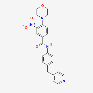 molecular formula C23H22N4O4 B4229198 4-(4-morpholinyl)-3-nitro-N-[4-(4-pyridinylmethyl)phenyl]benzamide 