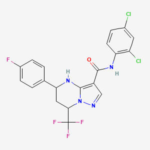 molecular formula C20H14Cl2F4N4O B4229203 N-(2,4-dichlorophenyl)-5-(4-fluorophenyl)-7-(trifluoromethyl)-4,5,6,7-tetrahydropyrazolo[1,5-a]pyrimidine-3-carboxamide 