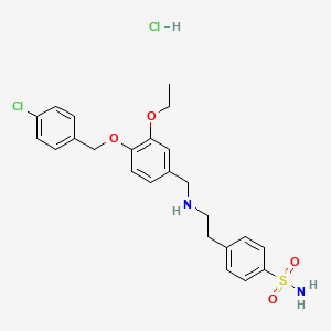 molecular formula C24H28Cl2N2O4S B4229206 4-[2-({4-[(4-chlorobenzyl)oxy]-3-ethoxybenzyl}amino)ethyl]benzenesulfonamide hydrochloride 