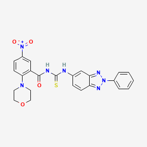 molecular formula C24H21N7O4S B4229209 2-(4-morpholinyl)-5-nitro-N-{[(2-phenyl-2H-1,2,3-benzotriazol-5-yl)amino]carbonothioyl}benzamide 