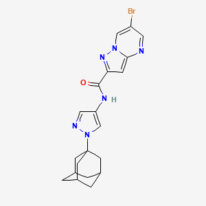 molecular formula C20H21BrN6O B4229214 N-[1-(1-adamantyl)-1H-pyrazol-4-yl]-6-bromopyrazolo[1,5-a]pyrimidine-2-carboxamide 
