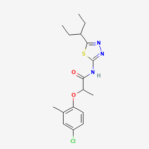2-(4-chloro-2-methylphenoxy)-N-[5-(1-ethylpropyl)-1,3,4-thiadiazol-2-yl]propanamide