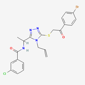 N-[1-(4-allyl-5-{[2-(4-bromophenyl)-2-oxoethyl]thio}-4H-1,2,4-triazol-3-yl)ethyl]-3-chlorobenzamide