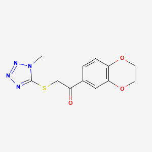 molecular formula C12H12N4O3S B4229251 1-(2,3-dihydro-1,4-benzodioxin-6-yl)-2-[(1-methyl-1H-tetrazol-5-yl)thio]ethanone 