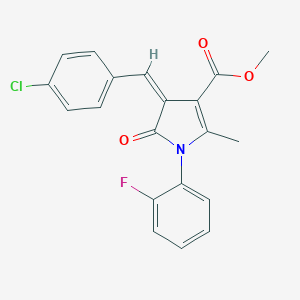 molecular formula C20H15ClFNO3 B422926 methyl (4Z)-4-(4-chlorobenzylidene)-1-(2-fluorophenyl)-2-methyl-5-oxo-4,5-dihydro-1H-pyrrole-3-carboxylate 