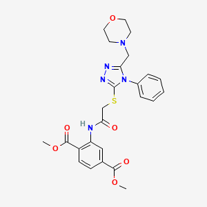 molecular formula C25H27N5O6S B4229262 dimethyl 2-[({[5-(4-morpholinylmethyl)-4-phenyl-4H-1,2,4-triazol-3-yl]thio}acetyl)amino]terephthalate 
