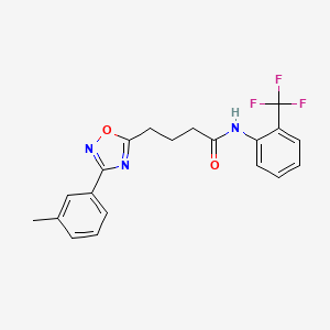 molecular formula C20H18F3N3O2 B4229264 4-[3-(3-methylphenyl)-1,2,4-oxadiazol-5-yl]-N-[2-(trifluoromethyl)phenyl]butanamide 