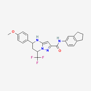 molecular formula C24H23F3N4O2 B4229272 N-(2,3-dihydro-1H-inden-5-yl)-5-(4-methoxyphenyl)-7-(trifluoromethyl)-4,5,6,7-tetrahydropyrazolo[1,5-a]pyrimidine-2-carboxamide 