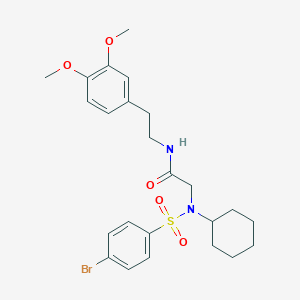 molecular formula C24H31BrN2O5S B422928 2-[[(4-bromophenyl)sulfonyl](cyclohexyl)amino]-N-[2-(3,4-dimethoxyphenyl)ethyl]acetamide 