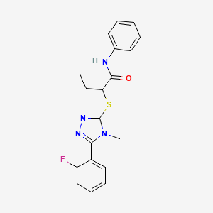 2-{[5-(2-fluorophenyl)-4-methyl-4H-1,2,4-triazol-3-yl]thio}-N-phenylbutanamide