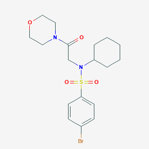 molecular formula C18H25BrN2O4S B422930 4-bromo-N-cyclohexyl-N-(2-morpholin-4-yl-2-oxoethyl)benzenesulfonamide 