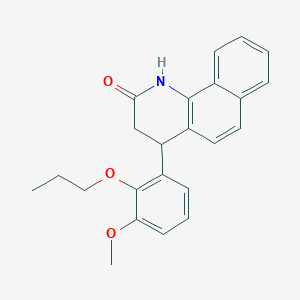 molecular formula C23H23NO3 B4229305 4-(3-methoxy-2-propoxyphenyl)-3,4-dihydrobenzo[h]quinolin-2(1H)-one 
