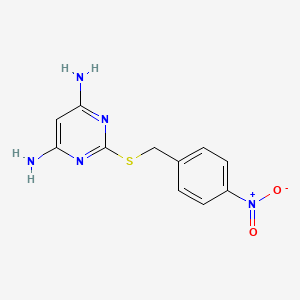molecular formula C11H11N5O2S B4229325 2-[(4-nitrobenzyl)thio]-4,6-pyrimidinediamine 