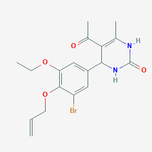 molecular formula C18H21BrN2O4 B4229335 5-acetyl-4-[4-(allyloxy)-3-bromo-5-ethoxyphenyl]-6-methyl-3,4-dihydro-2(1H)-pyrimidinone 