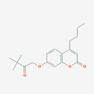 molecular formula C19H24O4 B4229341 4-butyl-7-(3,3-dimethyl-2-oxobutoxy)-2H-chromen-2-one 