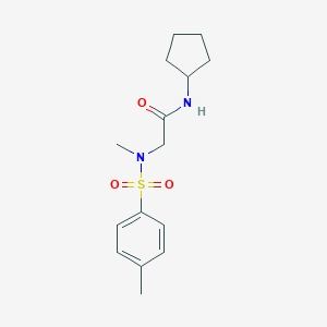 molecular formula C15H22N2O3S B422935 N-cyclopentyl-N~2~-methyl-N~2~-[(4-methylphenyl)sulfonyl]glycinamide 
