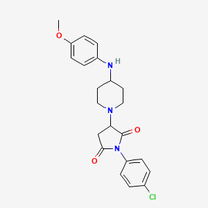 molecular formula C22H24ClN3O3 B4229357 1-(4-chlorophenyl)-3-{4-[(4-methoxyphenyl)amino]-1-piperidinyl}-2,5-pyrrolidinedione 