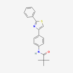 2,2-dimethyl-N-[4-(2-phenyl-1,3-thiazol-4-yl)phenyl]propanamide