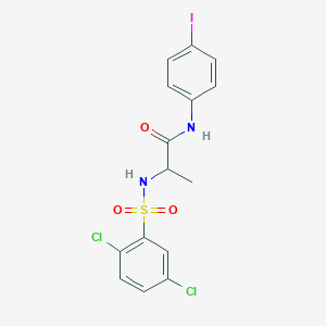 molecular formula C15H13Cl2IN2O3S B4229384 N~2~-[(2,5-dichlorophenyl)sulfonyl]-N~1~-(4-iodophenyl)alaninamide 