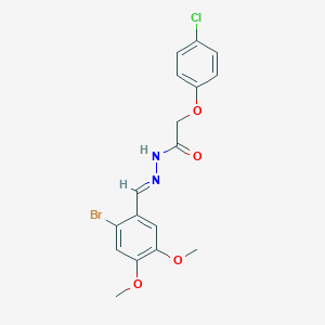 molecular formula C17H16BrClN2O4 B422939 N'-(2-bromo-4,5-dimethoxybenzylidene)-2-(4-chlorophenoxy)acetohydrazide 