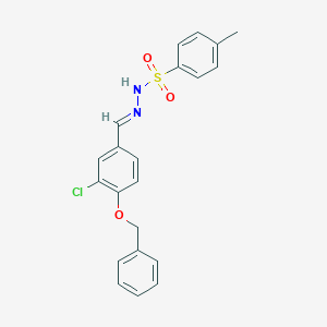 molecular formula C21H19ClN2O3S B422940 N'-[4-(benzyloxy)-3-chlorobenzylidene]-4-methylbenzenesulfonohydrazide 
