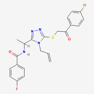 N-[1-(4-allyl-5-{[2-(4-bromophenyl)-2-oxoethyl]thio}-4H-1,2,4-triazol-3-yl)ethyl]-4-fluorobenzamide
