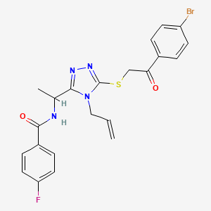 molecular formula C22H20BrFN4O2S B4229403 N-[1-(4-allyl-5-{[2-(4-bromophenyl)-2-oxoethyl]thio}-4H-1,2,4-triazol-3-yl)ethyl]-4-fluorobenzamide 