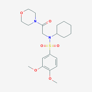 N-cyclohexyl-3,4-dimethoxy-N-[2-(morpholin-4-yl)-2-oxoethyl]benzenesulfonamide