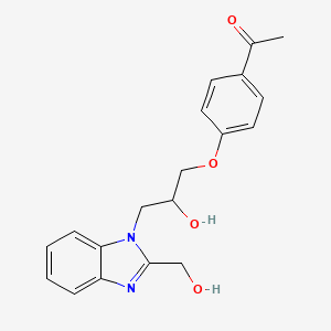 molecular formula C19H20N2O4 B4229417 1-(4-{2-hydroxy-3-[2-(hydroxymethyl)-1H-benzimidazol-1-yl]propoxy}phenyl)ethanone 