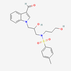 N-[3-(3-formyl-1H-indol-1-yl)-2-hydroxypropyl]-N-(3-hydroxypropyl)-4-methylbenzenesulfonamide