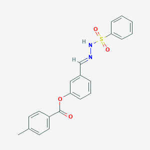 3-{(E)-[2-(phenylsulfonyl)hydrazinylidene]methyl}phenyl 4-methylbenzoate