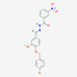 molecular formula C22H18BrN3O5 B422946 N'-{4-[(4-bromobenzyl)oxy]-3-methoxybenzylidene}-3-nitrobenzohydrazide 