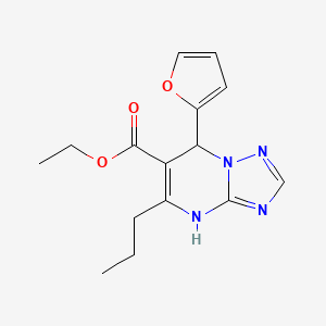 molecular formula C15H18N4O3 B4229465 ethyl 7-(2-furyl)-5-propyl-4,7-dihydro[1,2,4]triazolo[1,5-a]pyrimidine-6-carboxylate 