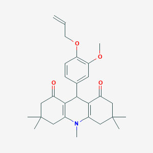molecular formula C28H35NO4 B422948 9-[4-(allyloxy)-3-methoxyphenyl]-3,3,6,6,10-pentamethyl-3,4,6,7,9,10-hexahydro-1,8(2H,5H)-acridinedione 