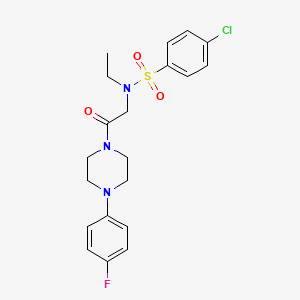 molecular formula C20H23ClFN3O3S B4229484 4-chloro-N-ethyl-N-{2-[4-(4-fluorophenyl)-1-piperazinyl]-2-oxoethyl}benzenesulfonamide 