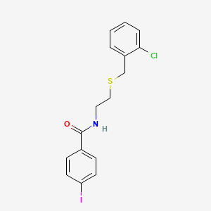 molecular formula C16H15ClINOS B4229492 N-{2-[(2-chlorobenzyl)thio]ethyl}-4-iodobenzamide 