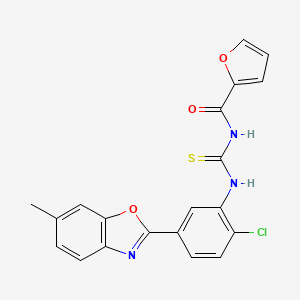 molecular formula C20H14ClN3O3S B4229497 N-({[2-chloro-5-(6-methyl-1,3-benzoxazol-2-yl)phenyl]amino}carbonothioyl)-2-furamide 