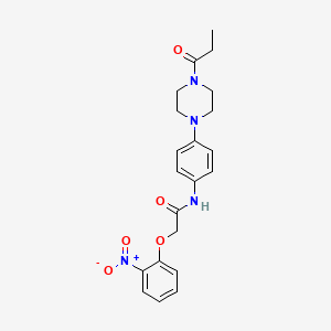 2-(2-nitrophenoxy)-N-[4-(4-propionyl-1-piperazinyl)phenyl]acetamide