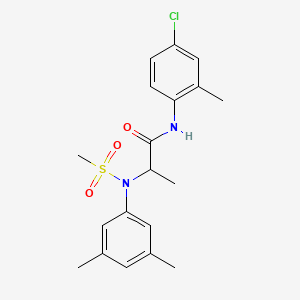 molecular formula C19H23ClN2O3S B4229518 N~1~-(4-chloro-2-methylphenyl)-N~2~-(3,5-dimethylphenyl)-N~2~-(methylsulfonyl)alaninamide 